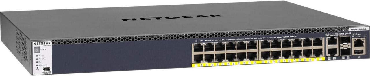 Netgear M4300-28G-PoE+ (GSM4328PA) 24-Port Gigabit PoE+ Stapelbarer Managed S... von NETGEAR