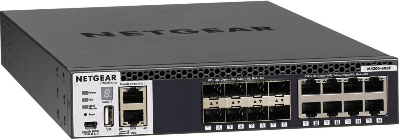 Netgear M4300-8X8F (XSM4316S) 16-Port 10-Gigabit Stapelbarer Managed Switch von NETGEAR
