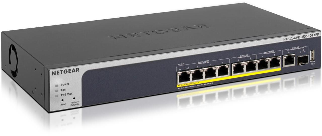 Netgear MS510TXPP 8-Port POE+ Multi-Gigabit Ethernet Smart Managed Pro Switch Netgear MS510TXPP 8-Port POE+ Multi-Gigabit Ethernet Smart Managed Pro Switch von NETGEAR