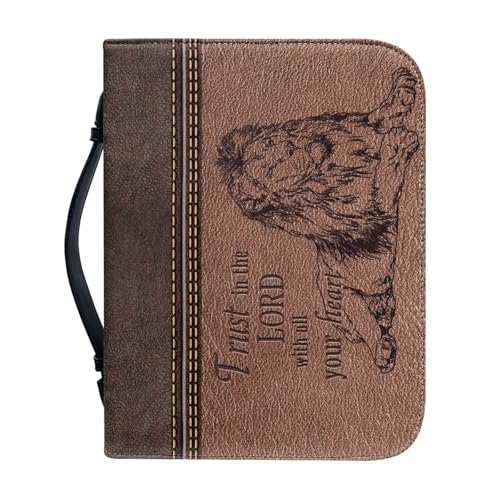 Bibelhülle für Damen, PU-Leder, Kirchen-Tragetasche, "Trust in The Lord with All Your Heart", Löwe, Reißverschluss, Stufy, Bibel, Geschenke für Teenager und Mädchen Bibelhülle für Damen, PU-Leder, Kirchen-Tragetasche, "Trust in The Lord with All Your Heart", Löwe, Reißverschluss, Stufy, Bibel, Geschenke für Teenager und Mädchen von NETILGEN