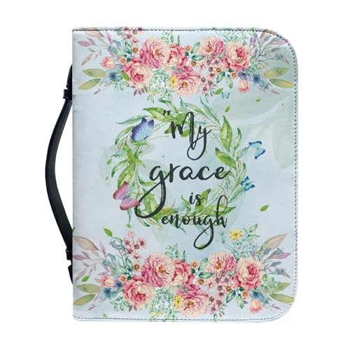 My Grace is Enough Bibelhülle für Damen, Herren, Mädchen, Leder, Lesezeichen, Bibelhülle, Tragebuch, Kirche, Handtasche My Grace is Enough Bibelhülle für Damen, Herren, Mädchen, Leder, Lesezeichen, Bibelhülle, Tragebuch, Kirche, Handtasche von NETILGEN