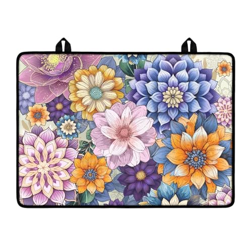 NETILGEN Boho-Herdabdeckung für Elektroherd, rutschfeste Silikon-Herdabdeckung, faltbar, Mehrzweck-Glasabdeckung mit Aufhängeschlaufe, dicker Naturkautschuk (74,1 x 53,2 cm, Rosa) von NETILGEN