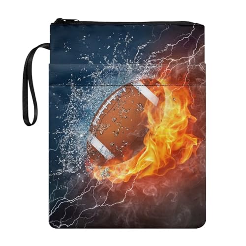 NETILGEN Fire Water Rugby Book Sleeve for Book Lovers Book Cover Protector for Paperbacks Textbook Case Storage Purse Book Protector von NETILGEN