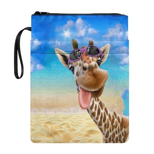 NETILGEN Funny Giraffe Book Sleeve for Book Lovers Book Covers for Soft Cover Books Textbooks Protector Paperback Cover Purse Book Sox von NETILGEN