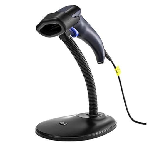 NETUM Kabelgebundener 2D QR Barcode-Scanner mit Halterung - Handheld Automatischer Omnidirektionaler Barcode-Leser/Imager (QR, PDF417, GS1 Data Matrix) mit USB-Kabel NT-W9 von NETUM