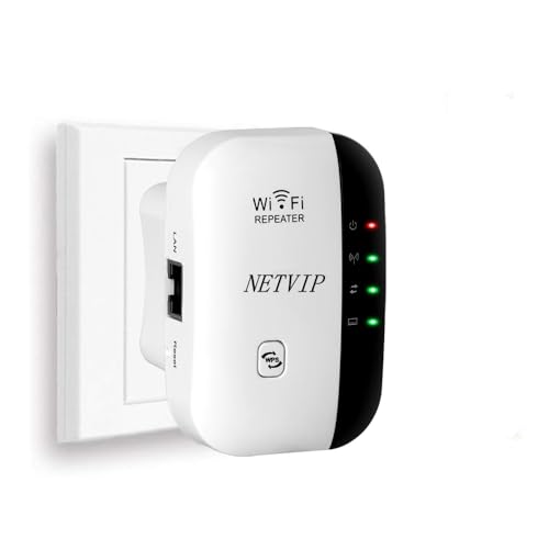 NETVIP WiFi Range Extender WLAN Repeater Verstärker 300Mbps Multifunktion Mini Signal Booster Wireless Access Point 2.4GHz mit WPS Funktion Willigt IEEE802.11n/g/b von NETVIP