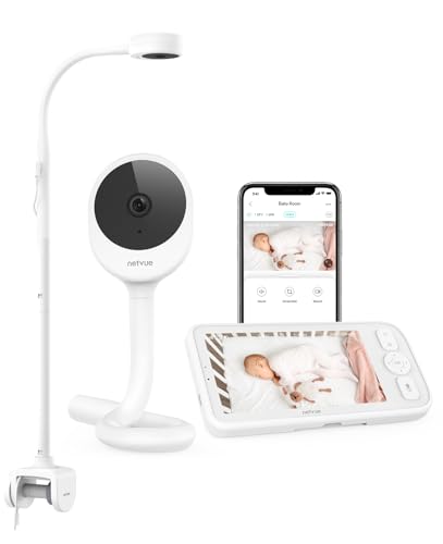 NETVUE Peekababy Babyphone mit Kamera APP, Baby Monitor mit 5" Bildschirm, 4-in-1Halterung, Video Babyphone mit Nachtsicht, Baby Kamera mit Weinen/Bewegungserkennung, Schlafanalyse, 2-Wege Audio, VOX von NETVUE