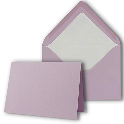 10 Sets - großes Kartenpaket mit 10 Faltkarten & 10 Umschlägen - 10,5 x 14,8 cm - DIN A6/C6 - Orchidee - Gerippt - NEUSER PAPIER von NEUSER PAPIER