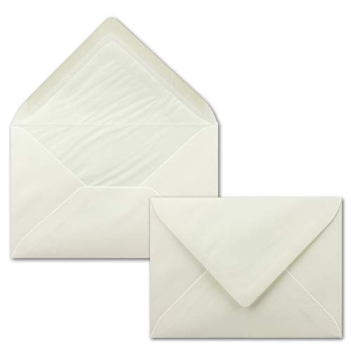100 Briefumschläge Natur-Weiß - DIN C6 - gefüttert mit weißem Seidenpapier - 90 g/m² - 11,4 x 16,2 cm - Nassklebung - NEUSER PAPIER von NEUSER PAPIER