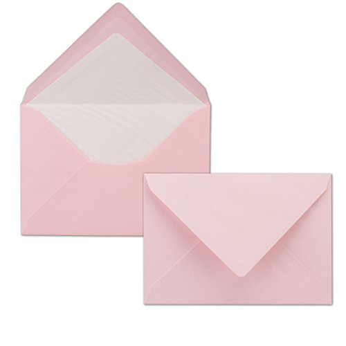 100 Briefumschläge Rosa - DIN C6 - gefüttert mit weißem Seidenpapier - 80 g/m² - 11,4 x 16,2 cm - Nassklebung - NEUSER PAPIER von NEUSER PAPIER