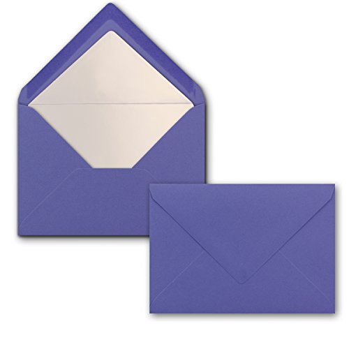 100 Briefumschläge Violett - DIN C6 - gefüttert mit weißem Seidenpapier - 90 g/m² - 11,4 x 16,2 cm - Nassklebung - NEUSER PAPIER von NEUSER PAPIER