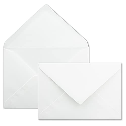 100 Stück - Briefumschläge DIN C5 Weiß - 16,1 x 22,8 cm - mit Nassklebung und spitzer Verschlussklappe, 90 Gramm pro m² - Glatte und matte Oberfläche mit angenehmer Haptik von NEUSER PAPIER