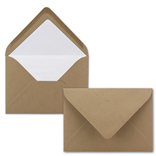 1000 Briefumschläge Sandbraun - DIN C6 - gefüttert mit weißem Seidenpapier - 120 g/m² - 11,4 x 16,2 cm - Nassklebung - Ideal für Hochzeitseinladungen - NEUSER PAPIER von NEUSER PAPIER