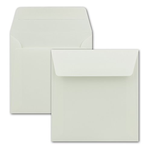 1000 Briefumschläge in Creme - quadratische Kuverts 16 x 16 cm - Starke Qualität - 120 Gramm/m² - Haftklebung - ohne Fenster von NEUSER PAPIER