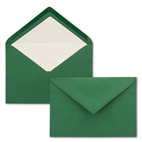 1000x Brief-Umschläge C5 - Dunkel-Grün - gefüttert mit weißem Seidenpapier - 110 g/m² - 22,9 x 15,5 cm - Nassklebung von NEUSER PAPIER