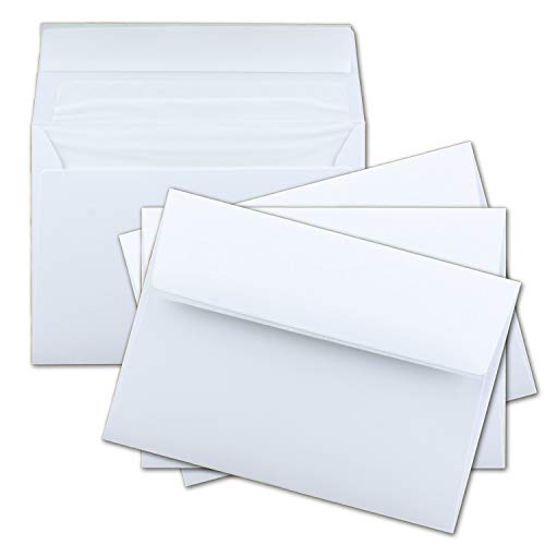 1000x Brief-Umschläge DIN C6 in Weiß - gefüttert mit weissem Seiden-Futter - 11,4 x 16,2 cm - Brief-Kuverts für Grußkarten - 100Gramm pro m²- Haftklebung von NEUSER PAPIER