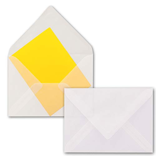 1000x Briefumschläge DIN B6-125 x 176 mm - Transparent-Weiß - Durchsichtige Umschläge - EXTRA QUALITÄT - 92 g/m² - milchig transparent - Nassklebung von NEUSER PAPIER