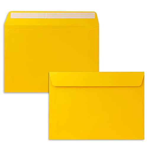 1000x Briefumschläge DIN C5 Honiggelb (Gelb) - 16,2 x 22,9 cm - Haftklebung - Edle Kuverts für große Einladungen und Karten zum Geburtstag oder Hochzeit von NEUSER PAPIER