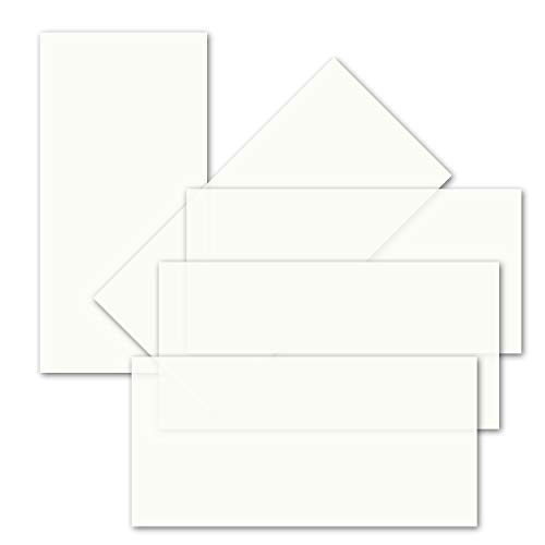1000x ungefalztes einfaches Einlege-Papier für DIN Lang Karten - weiß - 10,3 x 20,8 cm - ideal zum Bedrucken mit Tinte und Laser - hochwertiges Transparent-Papier von GUSTAV NEUSER von NEUSER PAPIER