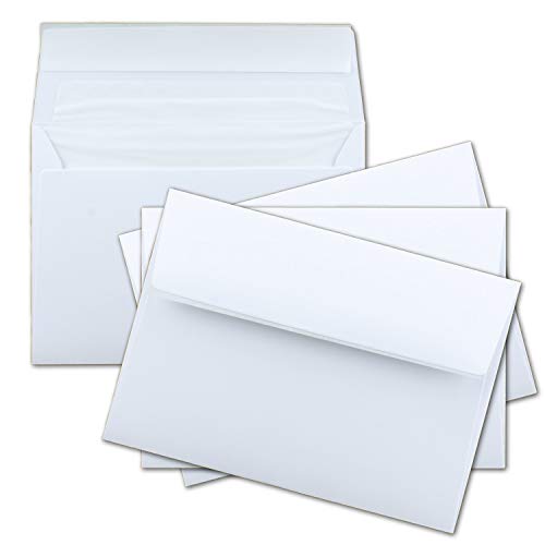 100x Brief-Umschläge DIN C6 in Weiß - gefüttert mit weissem Seiden-Futter - 11,4 x 16,2 cm - Brief-Kuverts für Grußkarten - 100Gramm pro m²- Haftklebung von NEUSER PAPIER