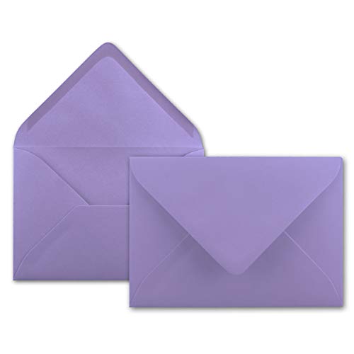 100x Brief-Umschläge in Flieder - 80 g/m² - Kuverts in DIN B6 Format 12,5 x 17,6 cm - Nassklebung ohne Fenster von NEUSER PAPIER