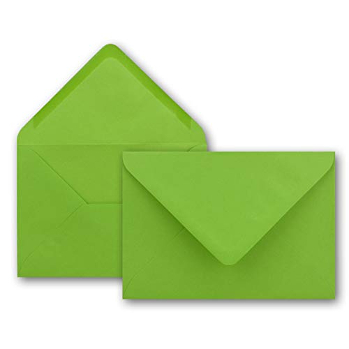 100x Brief-Umschläge in Hell-Grün - 80 g/m² - Kuverts in DIN B6 Format 12,5 x 17,6 cm - Nassklebung ohne Fenster von NEUSER PAPIER