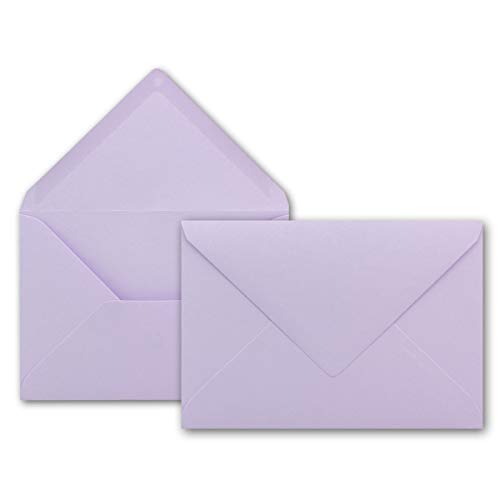 100x Brief-Umschläge in Lila - 80 g/m² - Kuverts in DIN B6 Format 12,5 x 17,6 cm - Nassklebung ohne Fenster von NEUSER PAPIER