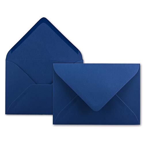 100x Brief-Umschläge in Nacht-Blau/Dunkelblau - 80 g/m² - Kuverts in DIN B6 Format 12,5 x 17,6 cm - Nassklebung ohne Fenster von NEUSER PAPIER