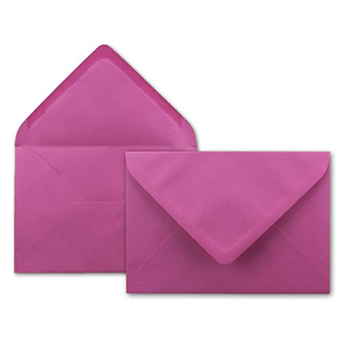 100x Brief-Umschläge in Pink - 80 g/m² - Kuverts in DIN B6 Format 12,5 x 17,6 cm - Nassklebung ohne Fenster von NEUSER PAPIER