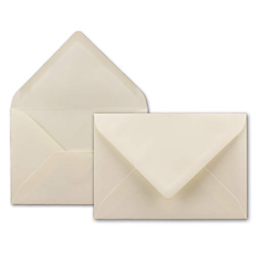 100x Brief-Umschläge in Vanille - 80 g/m² - Kuverts in DIN B6 Format 12,5 x 17,6 cm - Nassklebung ohne Fenster von NEUSER PAPIER