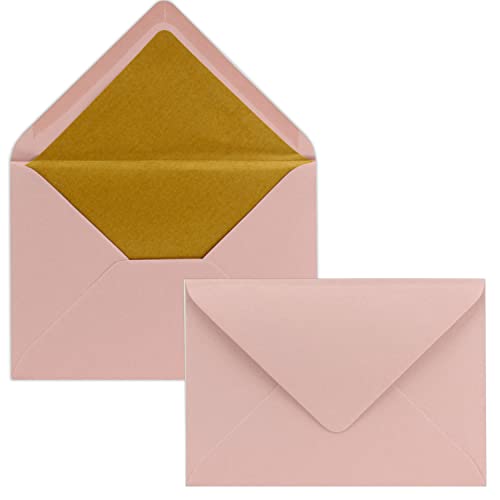 100x Briefumschläge B6 mit Gold Innenfutter - 12,5 x 17,6 cm - Altrosa - gefüttert mit metallic Papier - Nassklebung - FarbenFroh by GUSTAV NEUSER 100x Briefumschläge B6 mit Gold Innenfutter - 12,5 x 17,6 cm - Altrosa - gefüttert mit metallic Papier - Nassklebung - FarbenFroh by GUSTAV NEUSER von NEUSER PAPIER