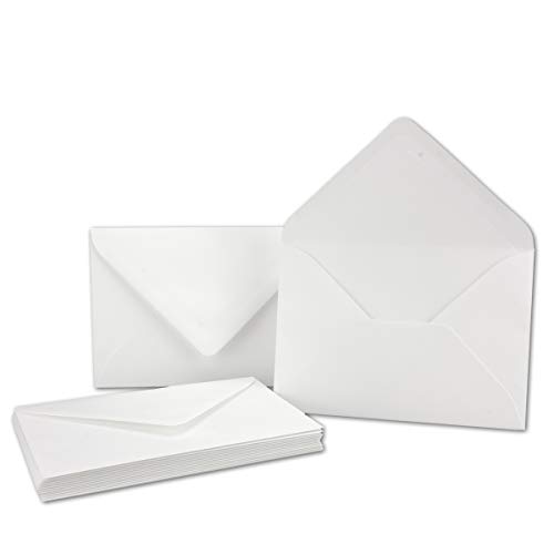 100x Kuverts in Weiß - Brief-Umschläge in DIN B6-12,5 x 17,6 cm geripptes Papier - weißes Seidenfutter für Weihnachten & festliche Anlässe von NEUSER PAPIER