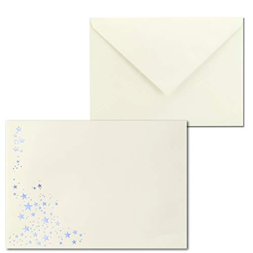 100x Weihnachts-Briefumschläge - DIN C6 - mit Silber-Metallic geprägtem Sternenregen -Farbe: Creme - Nassklebung, 90 g/m² - 114 x 162 mm - Marke: GUSTAV NEUSER 100x Weihnachts-Briefumschläge - DIN C6 - mit Silber-Metallic geprägtem Sternenregen -Farbe: Creme - Nassklebung, 90 g/m² - 114 x 162 mm - Marke: GUSTAV NEUSER von NEUSER PAPIER