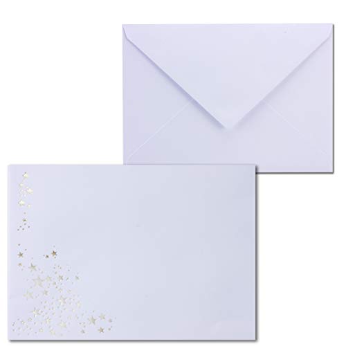 100x Weihnachts-Briefumschläge - DIN C6 - mit Silber-Metallic geprägtem Sternenregen -Farbe: Weiß - Nassklebung, 90 g/m² - 114 x 162 mm - Marke: GUSTAV NEUSER 100x Weihnachts-Briefumschläge - DIN C6 - mit Silber-Metallic geprägtem Sternenregen -Farbe: Weiß - Nassklebung, 90 g/m² - 114 x 162 mm - Marke: GUSTAV NEUSER von NEUSER PAPIER