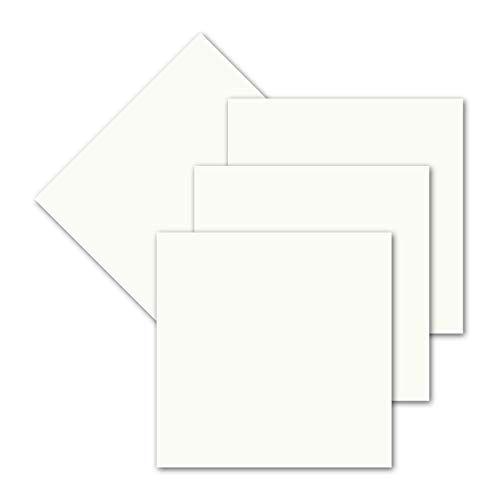 100x einfaches Einlege-Papier für quadratische Karten - creme - 140 x 140 mm - ohne Falz - hochwertig mattes Papier von GUSTAV NEUSER von NEUSER PAPIER