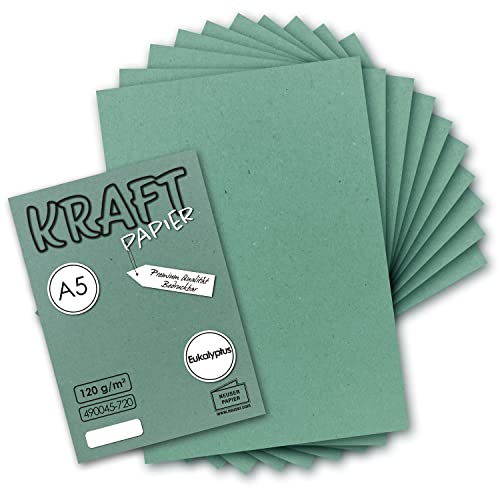 150 Blatt - Vintage Kraftpapier in Eukalyptus-Grün DIN A5 120 g/m² Eukalyptus-grünes Recycling-Papier - 21 x 14,8 cm - ökologische Brief-Bogen - Briefpapier - NEUSER PAPIER 150 Blatt - Vintage Kraftpapier in Eukalyptus-Grün DIN A5 120 g/m² Eukalyptus-grünes Recycling-Papier - 21 x 14,8 cm - ökologische Brief-Bogen - Briefpapier - NEUSER PAPIER von NEUSER PAPIER