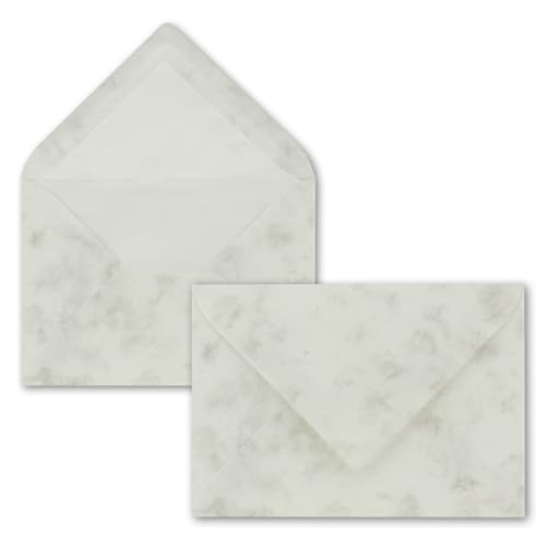 150 Briefumschläge Hellgrau marmoriert - DIN C6 - gefüttert mit weißem Seidenpapier - 90 g/m² - 11,4 x 16,2 cm - Nassklebung - NEUSER PAPIER 150 Briefumschläge Hellgrau marmoriert - DIN C6 - gefüttert mit weißem Seidenpapier - 90 g/m² - 11,4 x 16,2 cm - Nassklebung - NEUSER PAPIER von NEUSER PAPIER