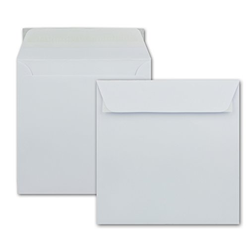 150 Briefumschläge in Weiß - quadratische Kuverts 16 x 16 cm - Starke Qualität - 120 Gramm/m² - Haftklebung - ohne Fenster von NEUSER PAPIER