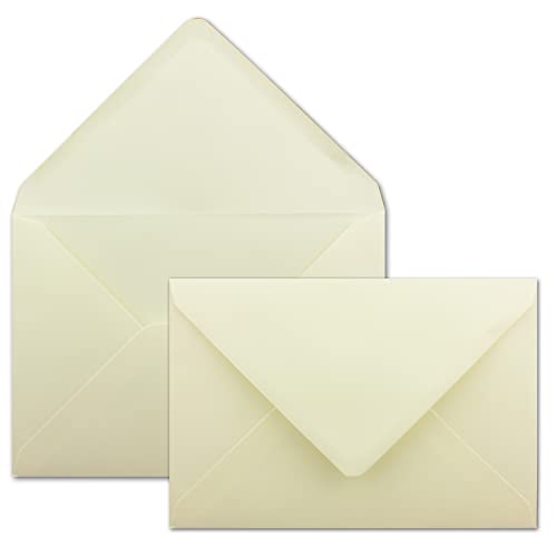 150 Stück Brief-Umschläge Creme - DIN C5-100 g/m² - 16,2 x 22,9 cm - Nassklebung mit spitzer Klappe - hochwertige Kuverts - von Gustav NEUSER von NEUSER PAPIER