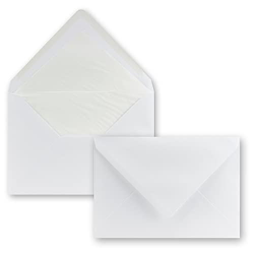 150x Brief-Umschläge C5 - Weiß - gefüttert mit naturweißem Seidenpapier - 100 g/m² - 22,7 x 16,0 cm - Nassklebung von NEUSER PAPIER