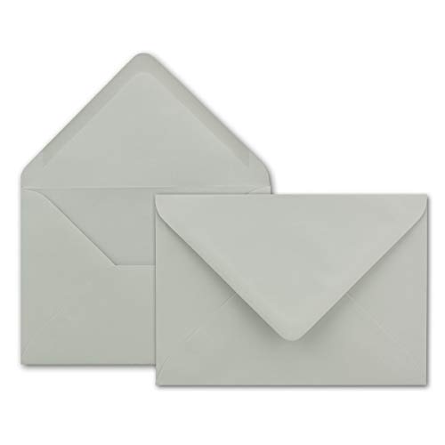 150x Brief-Umschläge in Hell-Grau - 80 g/m² - Kuverts in DIN B6 Format 12,5 x 17,6 cm - Nassklebung ohne Fenster von NEUSER PAPIER