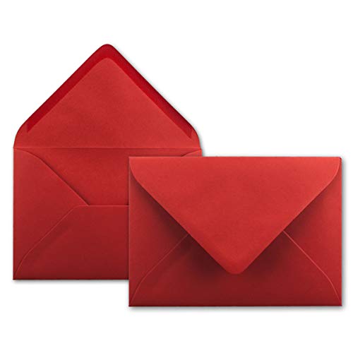 150x Brief-Umschläge in Rosen-Rot - 80 g/m² - Kuverts in DIN B6 Format 12,5 x 17,6 cm - Nassklebung ohne Fenster von NEUSER PAPIER