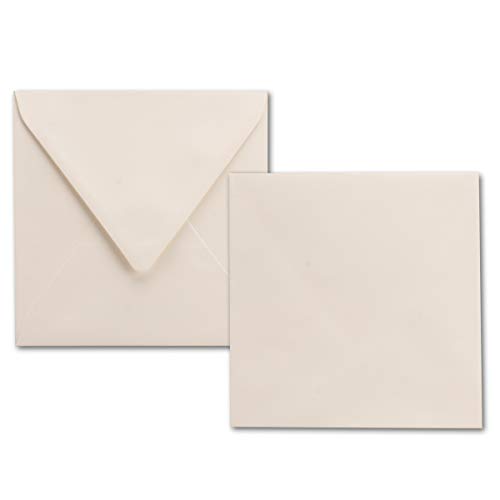 150x quadratische Briefumschläge naturweiß (creme) - 100 g/m² - 15 x 15 cm - Ideal für Grußkarten und Einladungs-Karten - Marke: NEUSER PAPIER von NEUSER PAPIER