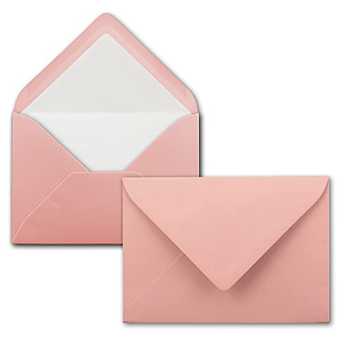 200 Briefumschläge Altrosa (Rosa) - DIN C6 - gefüttert mit weißem Seidenpapier - 100 g/m² - 11,4 x 16,2 cm - Nassklebung - NEUSER PAPIER von NEUSER PAPIER