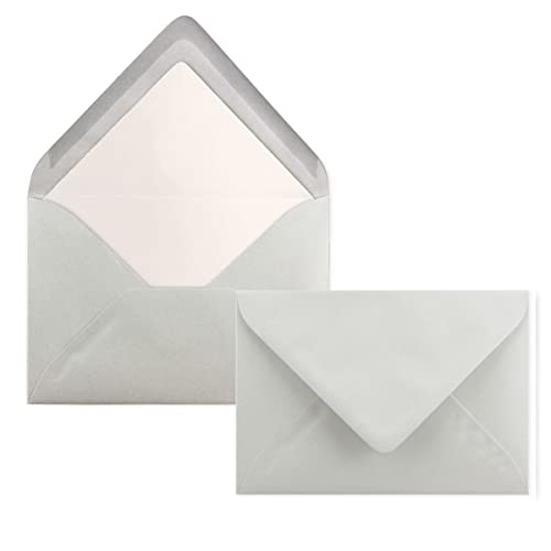 200 Briefumschläge Hell-Grau - DIN C6 - gefüttert mit weißem Seidenpapier - 90 g/m² - 11,4 x 16,2 cm - Nassklebung - NEUSER PAPIER von NEUSER PAPIER