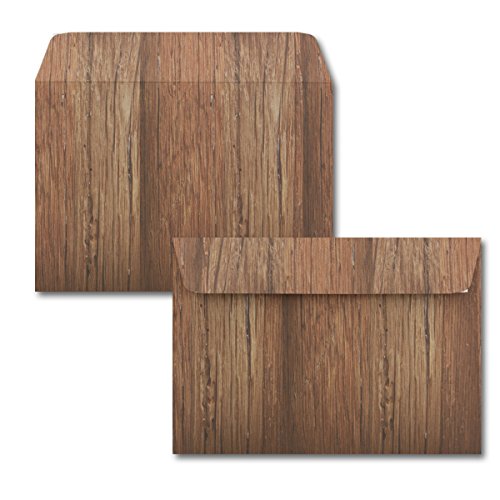 200x Briefumschläge DIN C6 in Braun mit Natur-Holz-Optik - Haftklebung mit Abziehstreifen - 114 x 162 mm - 80 g/m² - Weihnachtsumschläge mit Motiv für Firmen und Privat 200x Briefumschläge DIN C6 in Braun mit Natur-Holz-Optik - Haftklebung mit Abziehstreifen - 114 x 162 mm - 80 g/m² - Weihnachtsumschläge mit Motiv für Firmen und Privat von NEUSER PAPIER