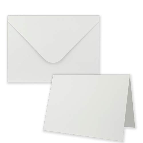200x Faltkarten-Set inklusive Briefumschläge größer als DIN B6 - Übergröße - Blanko Einladungs-Karten in Weiß - Klappkarten mit Umschlägen 200x Faltkarten-Set inklusive Briefumschläge größer als DIN B6 - Übergröße - Blanko Einladungs-Karten in Weiß - Klappkarten mit Umschlägen von NEUSER PAPIER