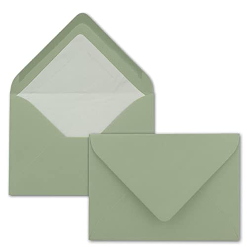 200x Kuverts in Eukalyptus-Grün - Brief-Umschläge in DIN B6-12,5 x 17,6 cm geripptes Papier - weißes Seidenfutter für Weihnachten & festliche Anlässe 200x Kuverts in Eukalyptus-Grün - Brief-Umschläge in DIN B6-12,5 x 17,6 cm geripptes Papier - weißes Seidenfutter für Weihnachten & festliche Anlässe von NEUSER PAPIER