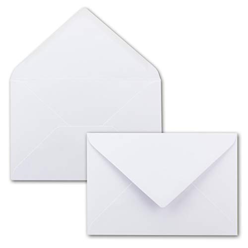 200x Umschläge DIN B6 - weiß - Spitze Klappe - 180 x 125 mm - 120 g/m² - Nassklebung ohne Fenster von NEUSER PAPIER