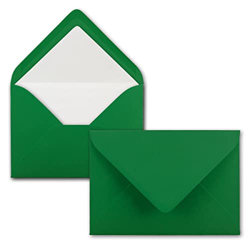 25 Briefumschläge Tannengrün (Grün) - DIN C6 - gefüttert mit weißem Seidenpapier - 100 g/m² - 11,4 x 16,2 cm - Nassklebung - NEUSER PAPIER von NEUSER PAPIER